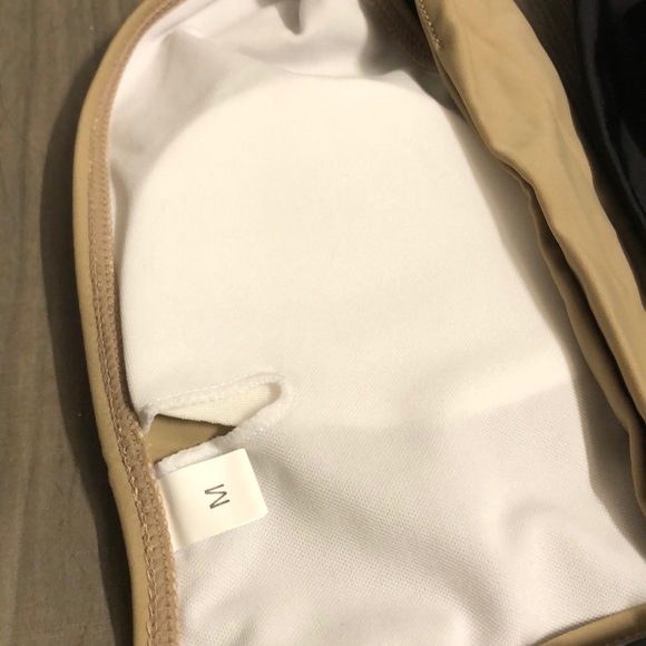 NWT cut out swimsuit Camel & black cut out halter bikini gold square buckle M - Picture 13 of 16